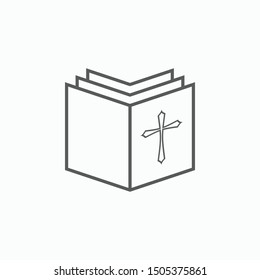 bible book icon, religion vector