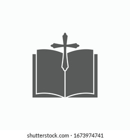 bible book icon, religion vector