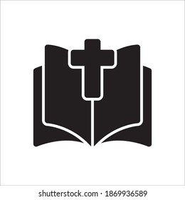 Bible Book Icon Vector Logo Template Illustration