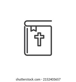 Bible book line icon. linear style sign for mobile concept and web design. Holy bible outline vector icon. Symbol, logo illustration. Vector graphics