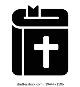 bible Book Silhouette, Black Glyph icon.