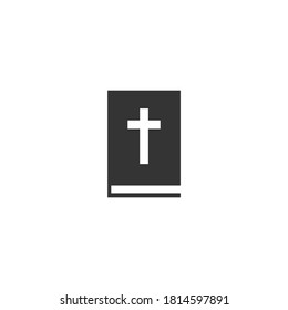 Bible book silhouette vector, symbol on a white background