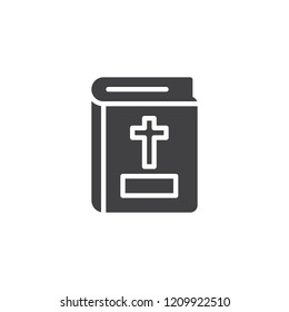 Bible book vector icon. filled flat sign for mobile concept and web design. Holy bible simple solid icon. Symbol, logo illustration. Pixel perfect vector graphics