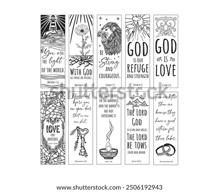 Bible Bookmarks Bundle, Christian Bookmarks Bundle, Coloring Bible Bookmarks, Journal Margins, Art Journaling Collage Sheet, Bible Verse Printable Activity, Bookmark Bundle, Coloring Bookmarks, Bookma