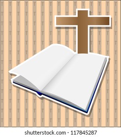 Bible with brown cross card