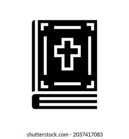 bible christianity book glyph icon vector. bible christianity book sign. isolated contour symbol black illustration