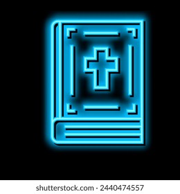 bible christianity book neon light sign vector. bible christianity book illustration