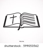 Bible Church logo. the name of the mission. Bible Society.  Icon isolated on white bockground, vector.