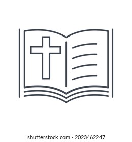 Bible Church with Religion Cross icons symbol vector elements for infographic web