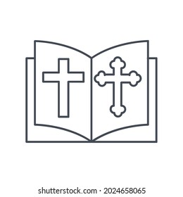 Bible Church with Religion Cross icons symbol vector elements for infographic web