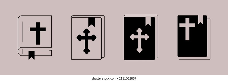 Bible Church with Religion Cross icons  symbol vector elements for infographic web