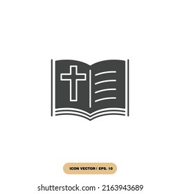 Bible Church with Religion Cross icons  symbol vector elements for infographic web