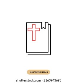 Bible Church with Religion Cross icons  symbol vector elements for infographic web