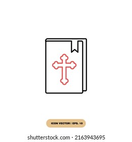 Bible Church with Religion Cross icons  symbol vector elements for infographic web