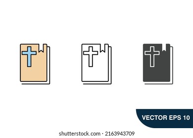 Bible Church with Religion Cross icons  symbol vector elements for infographic web