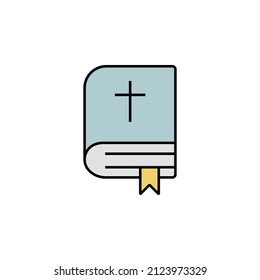 bible, church, religious, easter line colored icon. Signs and symbols can be used for web, logo, mobile app, UI, UX