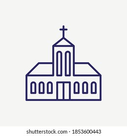 Bible Church Vector Line Icon