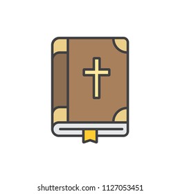 Bible colored line icon.