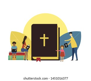 bible concept isolated on white background. Vector illustration. Eps 10.