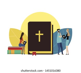 bible concept isolated on white background. Vector illustration. Eps 10.