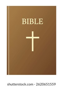 Capa da Bíblia em estilo realista. Cristianismo. O livro. Religião. Ilustrações vetoriais EPS 10