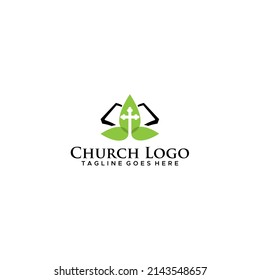 Bible Cross Leaf Church Logo