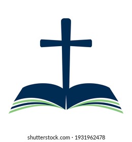 Bible Cross Logo concept design. Christine Church cross logo.