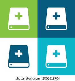 Bible With Cross Symbol Variant Flat four color minimal icon set