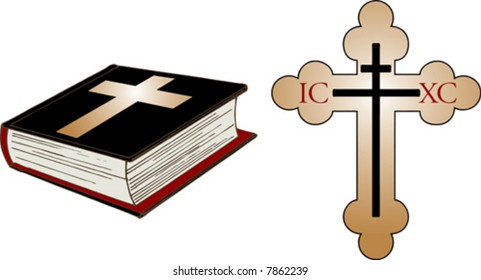 bible and cross vector