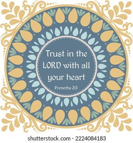  Bible decorative verse vector.Trust in the Lord with all your heart