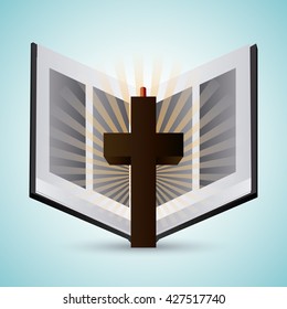 Bible design. Book icon. Flat illustration