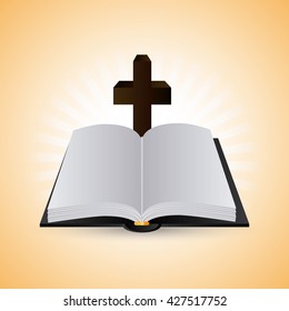 Bible design. Book icon. Flat illustration