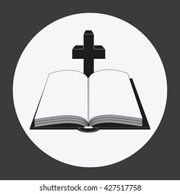Bible design. Book icon. Flat illustration