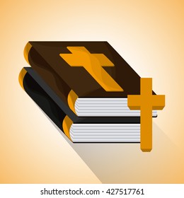 Bible design. Book icon. Flat illustration