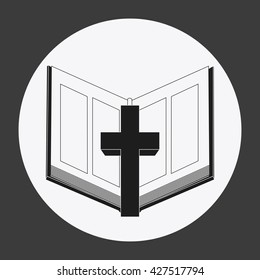 Bible design. Book icon. Flat illustration