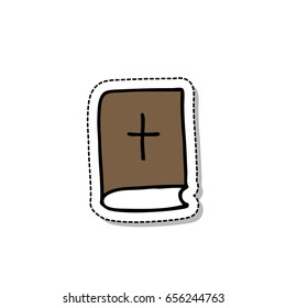 Bible doodle icon, sticker