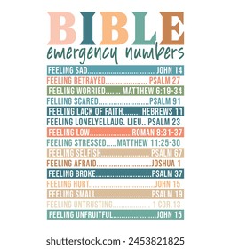 Bible Emergency Numbers graphic design