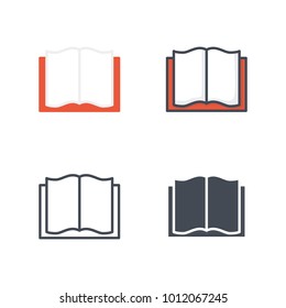 Bible flat colored line silhouette icon