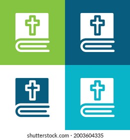 Bible Flat four color minimal icon set