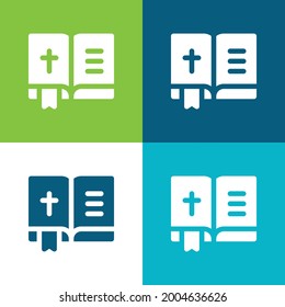 Bibione Vier-Farben-Minimal-Icon-Set flachen