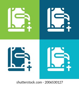 Bible Flat four color minimal icon set