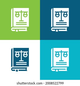 Bible Flat four color minimal icon set