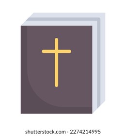 Bible flat icon. Christian faith. Catholic faith. Vector Illustration.