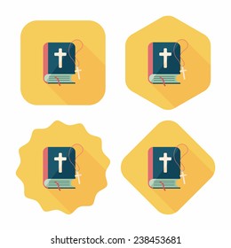 bible flat icon with long shadow, eps10