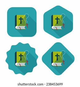 bible flat icon with long shadow, eps10