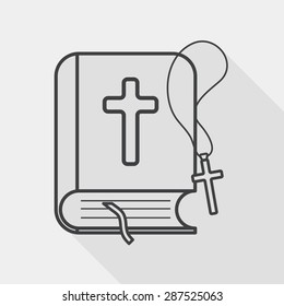 bible flat icon with long shadow, line icon