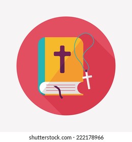 bible flat icon with long shadow,eps10