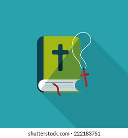 bible flat icon with long shadow,eps10