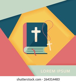 bible flat icon with long shadow,eps10