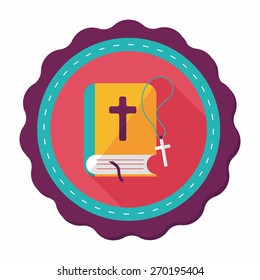 bible flat icon with long shadow,eps10